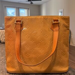 Louis Vuitton Tan Patent Leather Monogram Tote